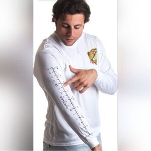 C2 Sport White Long Sleeve Shirt with Fish Design Size Large